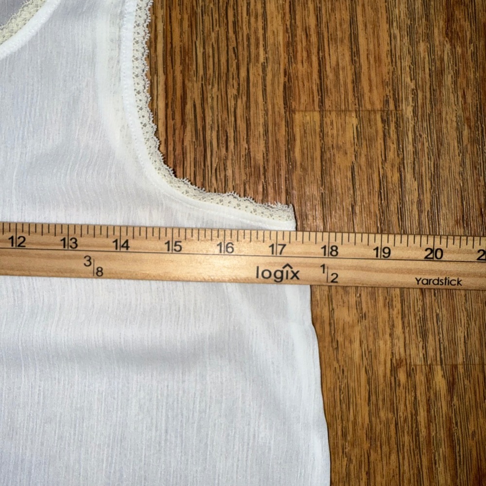 Hollister Tank Top Sheer White Lace Trim Blouse Sz S Romantic Soft Girl Feminine - Picture 8 of 10